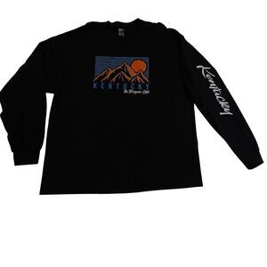 Kentucky The Blue Grass State 100% Cotton Long Sleeve Black T-shirt Casual New